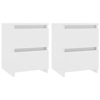 VidaXL Nachtkastjes 2 st 30x30x40 cm bewerkt hout wit - thumbnail