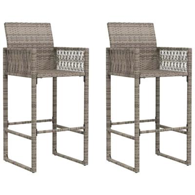 3-delige Tuinbarset zonder kussens poly rattan acacia grijs