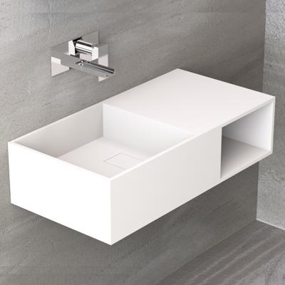 Wastafel Ideavit Solidplan 80x40x20 cm Solid Surface Mat Wit Ideavit