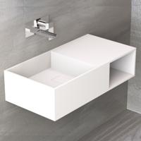 Wastafel Ideavit Solidplan 80x40x20 cm Solid Surface Mat Wit Ideavit - thumbnail