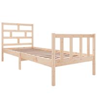 Bedframe massief grenenhout zwart 75x190 cm - thumbnail