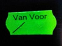 Etiket 2612 fl.groen perm VAN VOOR 54000 - thumbnail