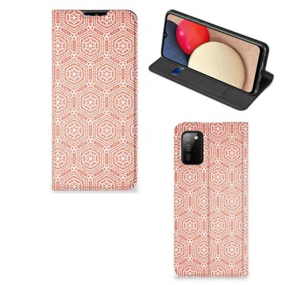 Samsung Galaxy M02s | A02s | Hoesje met Magneet | Pattern Orange