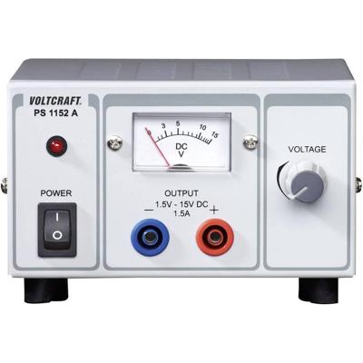 VOLTCRAFT PS-1152 A Labvoeding, regelbaar 1.5 - 15 V/DC 1.5 - 1 A 22.5 W Aantal uitgangen: 1 x VOLTCRAFT PS-1152 A Labvoeding, regelbaar 1.5 - 15 V/DC 1.5 - 1 A 22.5 W Aantal uitgangen: 1 x