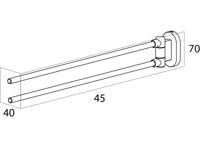 Tiger Lucca Handdoekrek 2 armig Chroom 4x7x45.2cm 1303730346 - thumbnail