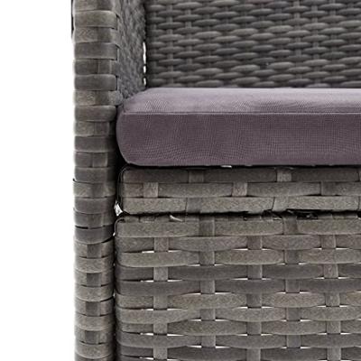 9-delige Tuinset met kussens poly rattan grijs - thumbnail