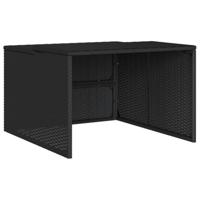 VidaXL Garage voor robotmaaier 86x90x52/57 cm poly rattan zwart - thumbnail