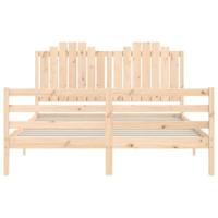 Bedframe met hoofdbord massief hout 160x200 cm - thumbnail