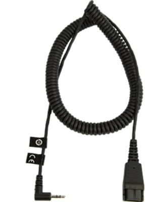 Jabra QD naar 2,5 mm jack plug headset spiraalkabel, 2 meter lang