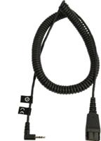 Jabra QD naar 2,5 mm jack plug headset spiraalkabel, 2 meter lang - thumbnail