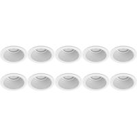Ronde Aluminium Inbouwspot Armatuur Set 10x GU10 - Ø90mm - Wit - thumbnail