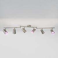 Riga - LED smart plafondlamp - 6 spots - 30 Watt 2400 Lumen - Draaibaar en kantelbaar - GU10 - RGBWW - Wifi + Bluetooth - Google Home, Amazon Alexa en Siri - RVS - Bestuurbaar via App en Stem - thumbnail