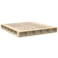 Bedframe bewerkt hout sonoma eikenkleurig 200x200 cm - thumbnail