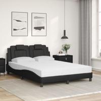 Bed met matras kunstleer zwart 120x200 cm - thumbnail