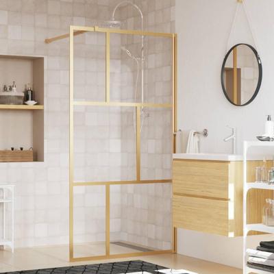 VidaXL Inloopdouchewand transparant 100x195 cm esg-glas goudkleurig VidaXL Inloopdouchewand transparant 100x195 cm esg-glas goudkleurig