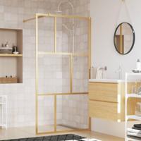 VidaXL Inloopdouchewand transparant 100x195 cm esg-glas goudkleurig - thumbnail