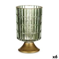 Led-lantaarn Groen Gouden Glas 10,7 x 18 x 10,7 cm (6 Stuks) - thumbnail