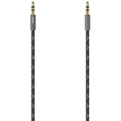 Hama Audiokabel, 3,5mm jack - 3,5mm jack, stereo, metaal, verguld, 0,75 m Mini jack kabel Zwart Hama Audiokabel, 3,5mm jack - 3,5mm jack, stereo, metaal, verguld, 0,75 m Mini jack kabel Zwart