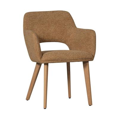 WOOOD Eetkamerstoel 'Murat' Chenille, kleur Geel/Naturel