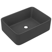 VidaXL Wastafel 41x30x12 cm keramiek mat donkergrijs - thumbnail