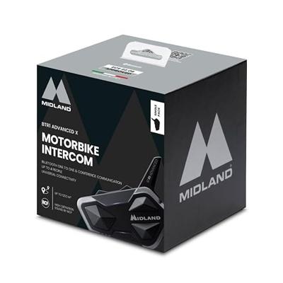 Midland C1529.05 Midland BTR1 Advanced X, Bluetooth Kommunikation, Einzelgerät Intercomset voor motorrijders Midland C1529.05 Midland BTR1 Advanced X, Bluetooth Kommunikation, Einzelgerät Intercomset voor motorrijders
