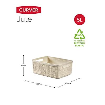 Curver jute mandje S 5 liter offwhite - Stijlvolle opbergoplossing voor een georganiseerd interieur