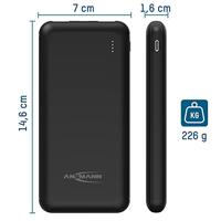 Ansmann PB212 Powerbank 10000 mAh Smart IC LiPo Micro-USB, USB-C, USB Zwart Statusweergave - thumbnail