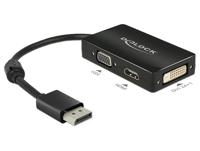 Delock 62656 DisplayPort / VGA / HDMI / DVI Adapter [1x DisplayPort stekker - 1x VGA-bus, HDMI-bus, DVI-bus 24+1-polig] Zwart Met Ferrietkern 16.00 cm - thumbnail
