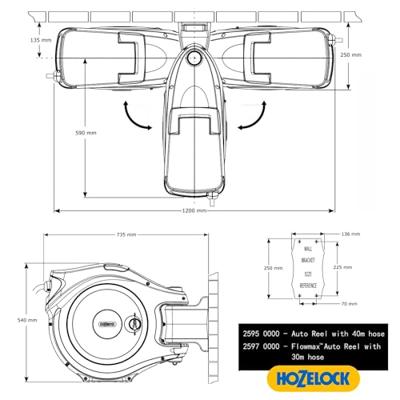 Hozelock Muurhaspel inclusief 40 meter Ø 12,5 mm slang, startset koppelingen & tuinspuit 2595R0000