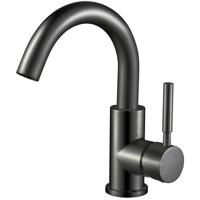 Wastafelkraan - Wastafelmengkraan - Leoni Elni - Opbouw - Rond - PVD - Gunmetal Grijs - thumbnail