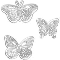 Stans- en embossing mallen, vlinders, afm 5x4,5+6,5x5+8x4,5 cm, 1 stuk - thumbnail