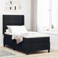 Boxspringbed met matras en LED stof zwart 100x200 cm - thumbnail