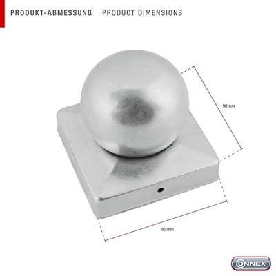 Connex Paalkapje 90X90Mm Met Kogel Vz - HV4293 Connex Paalkapje 90X90Mm Met Kogel Vz - HV4293