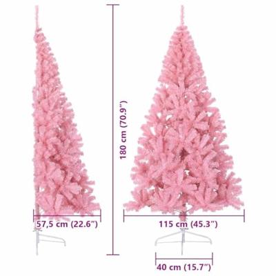 VidaXL Kunstmatig voorverlicht kerstboom met 300 led roze 180 cm pvc
