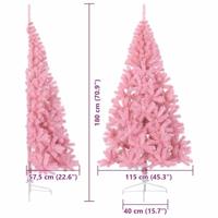VidaXL Kunstmatig voorverlicht kerstboom met 300 led roze 180 cm pvc - thumbnail
