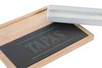 Set voor voorgerechtjes DKD Home Decor 24 x 7 x 2,5 cm Natuurlijk Zwart Raad van bestuur - thumbnail