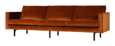 WOOOD Bank 3-zits 'Rodeo' Velvet, kleur Roestbruin