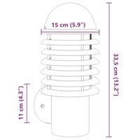 VidaXL Buitenwandlamp roestvrij staal zwart - thumbnail
