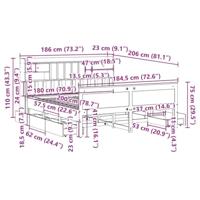 Bed met boekenkast zonder matras grenenhout wit 180x200 cm - thumbnail