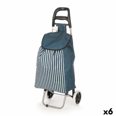 Winkelwagen Kinvara Blauw Wit 33 L 35,5 x 28 x 94 cm Strepen (6 Stuks)