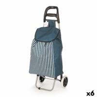 Winkelwagen Kinvara Blauw Wit 33 L 35,5 x 28 x 94 cm Strepen (6 Stuks) - thumbnail