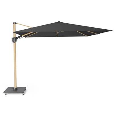 Zweefparasol Challenger T2 Premium 300x300 cm vervaagd zwart oak kleurig frame zonwering Platinum - Platinum