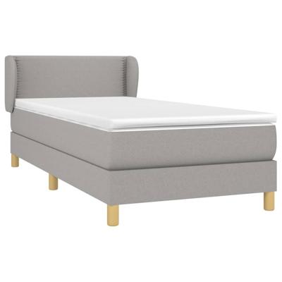 Boxspring met matras stof lichtgrijs 180x200 cm - thumbnail