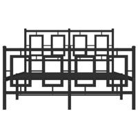 Bedframe met hoofd- en voeteneinde metaal zwart 120x190 cm - thumbnail