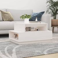Salontafel 80x55x40,5 cm massief grenenhout wit - thumbnail