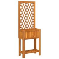 VidaXL Plantenbak met latwerk en schap 55x29,5x152 cm acaciahout - thumbnail
