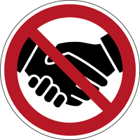 Verboden handen te schudden - Ø 150 mm - thumbnail