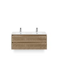 Dante Badmeubelset 120 cm - 4 laden Natuur Eiken - Keramische Wastafel Wit Cover - thumbnail