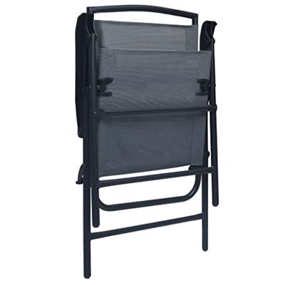 Tuinstoelen inklapbaar 2 st textileen grijs