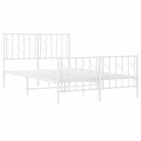 Bedframe met hoofd- en voeteneinde metaal wit 120x190 cm - thumbnail